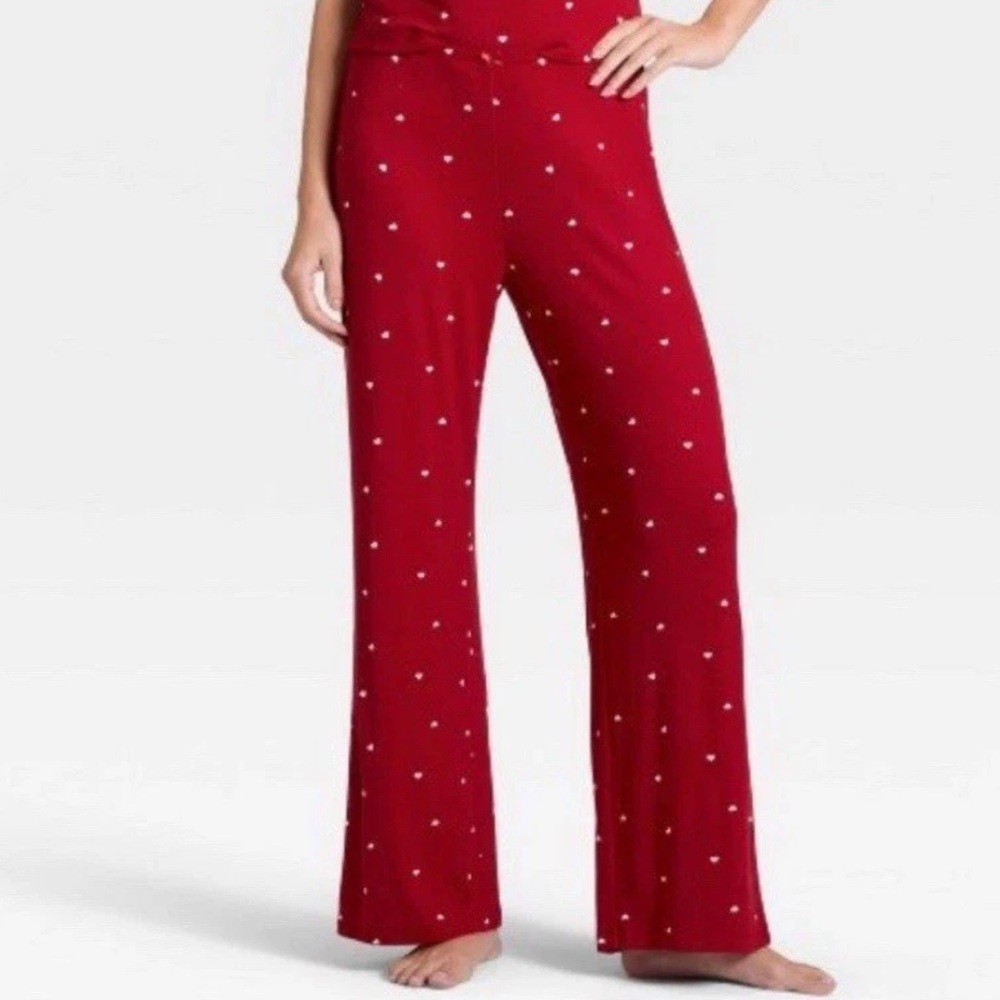Auden Valentines‎ Day-Heart- Red Pointelle Pajama Pants Modal Soft